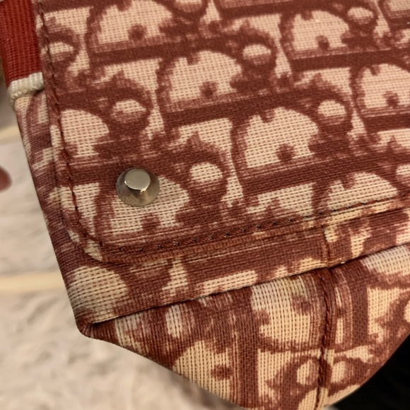 Dior tote 11.5”x 15”x 4” beautiful vintage, white and red coated canvas. - Picture 8 of 16